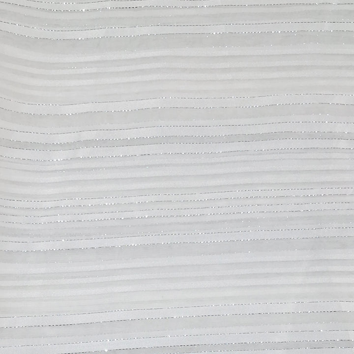 White Shade Stripes Printed Georgette Fabric