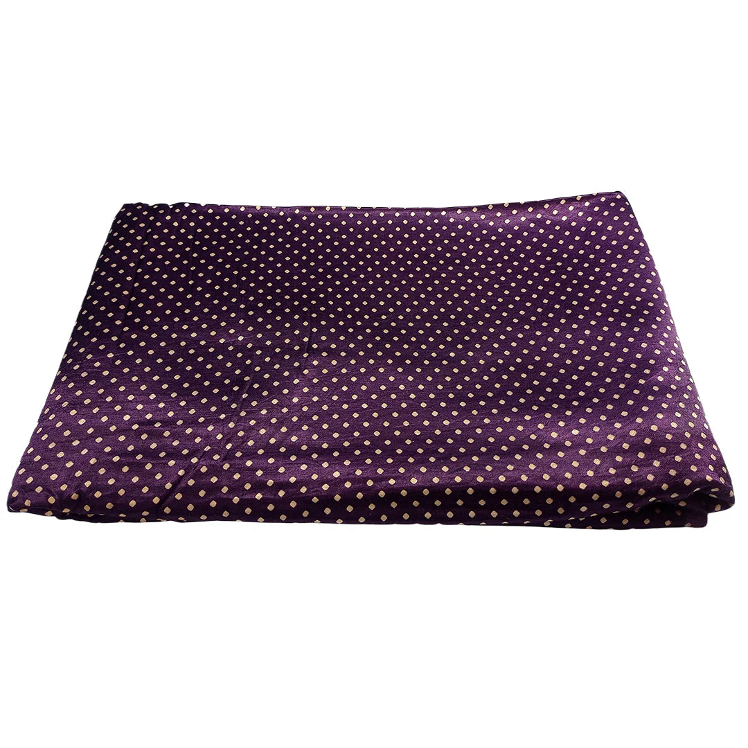 Purple Polka Dot Printed Mashru Silk Fabric
