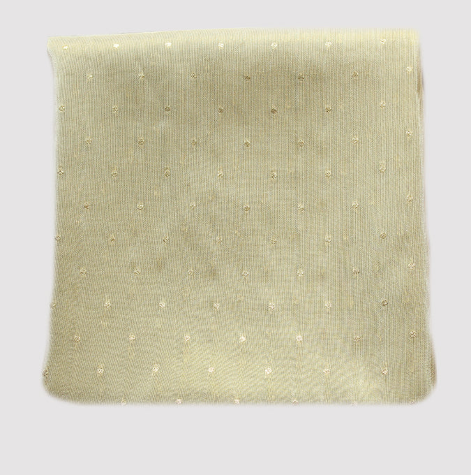 Golden Beige Gold Zari Mini Dot Dyeable Unstitched Fabric